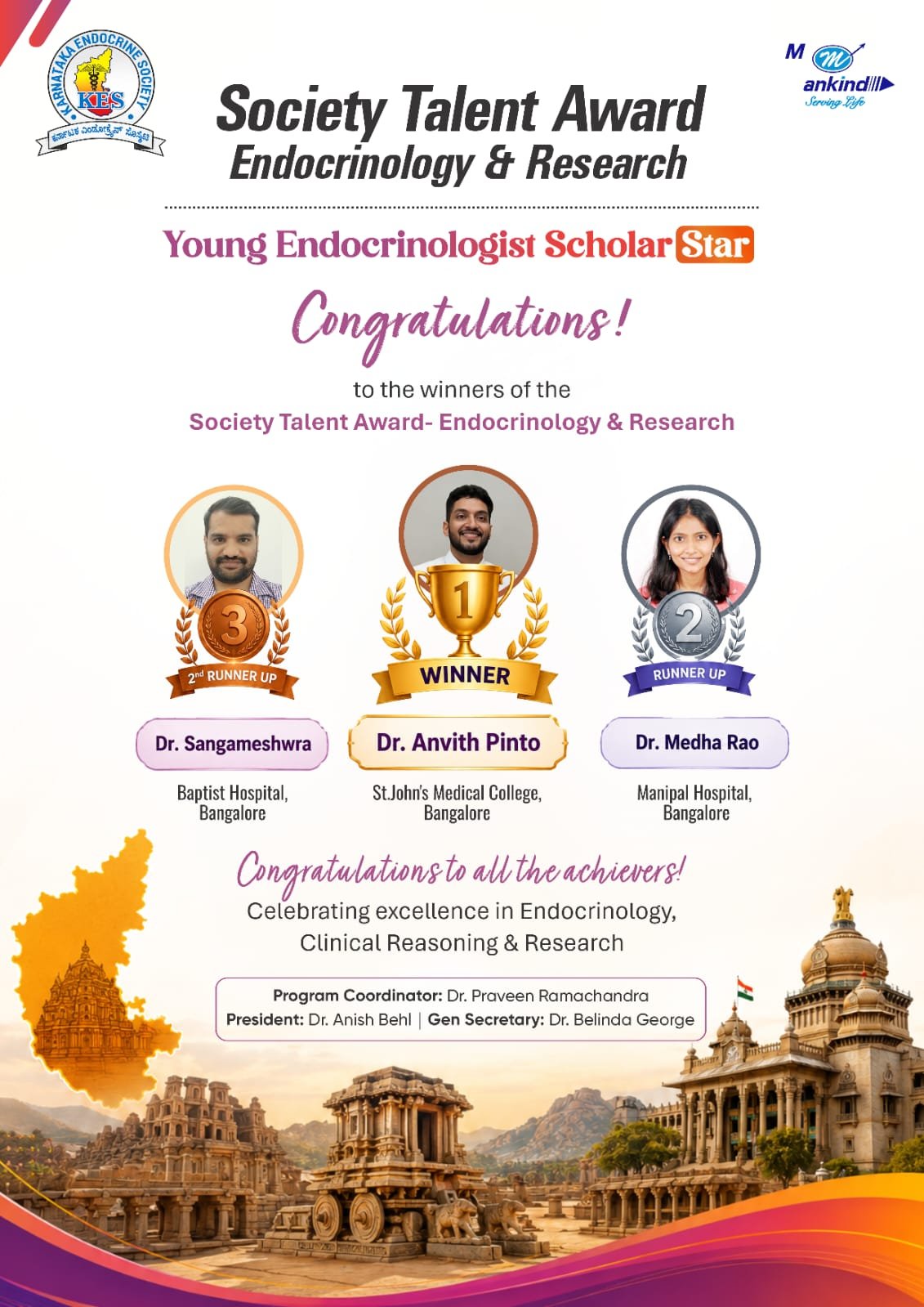 Society Talent Award – Endocrinology & Research – Winner: Dr. Anvith Pinto (St. John's Medical College, Bangalore)